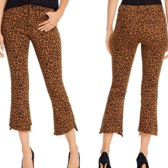 DL1961 Bridgette cropped high rise instasculpt jeans jaguar cheetah print Sz 26 - Picture 3 of 12